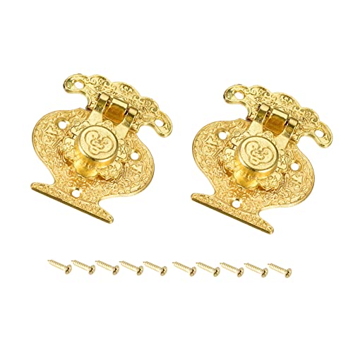 METALLIXITY Aletta Chiusura Serratura (51mm x 41mm) 2pz, Zinco Lega Chiusura Chiusure - per Armadi Scatole Valigie, Oro Tono
