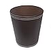 KINGFOM Classic Pu Leather Trash Can Wastebasket, Garbage Container Can for Bathrooms, Powder Rooms, Kitchens, Home, Office and and High Class Hotel Round Brown