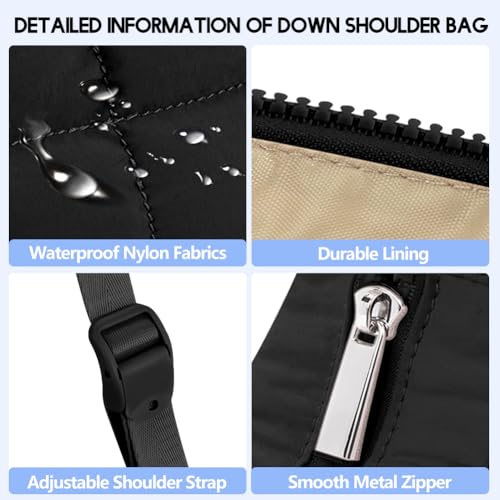 Small Crescent Puffer Purse Shoulder Bag for Women Nylon Quilted Purses Bag Adjustable Shoulder Strap Puffy bag2