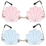 Lunettes de soleil tropicales : ces lunettes sans monture en forme de coquillage s'accordent avec de nombreux styles vestimentaires. lunettes de soleil colorées