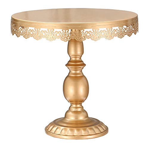 XINLIYA Set of 9 Pieces Metal Cake Stands Round Cake Stands Square Candy Fruite Display Plate Cupcake Serving Tower Wedding Brithday Party Celebration Home Decoration,Antique Gold - Thumbnail 4