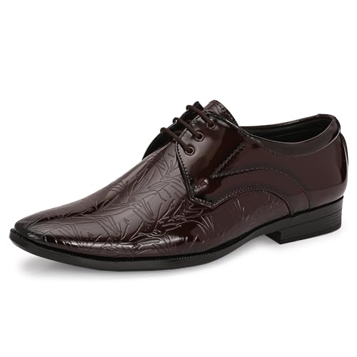 Image of Centrino Men's Formal Lace-Up Shoes | Soft & Comfortable Formal Shoe| Lace-Up, Textured Detail, Formal Business Style| Design Formal Shoes | Stylish-Looking Footwear (9362)