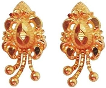 Certified Solid 22K 916 Stamped Fine Gold Hallmarked Handmade Designer Earrings