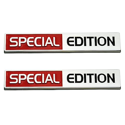 Image of 2Pc Special Edition Emblem 3D Fender Badge Car Truck Sticker Decal Fit for Universal Car Truck SUV (Chrome Red Black)