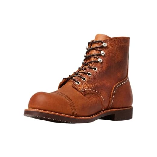 Red Wing Heritage Men's Iron Ranger Work Boot, Copper Rough and Tough, 9.5 D US