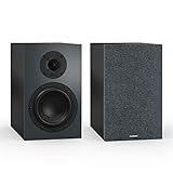 Nubert nuBoxx B-40 | Schwarze Kompaktlautsprecher mit Grauer Front | 2 Stück Passivboxen | für Moderne Wohnzimmer | zur Verwendung im Regal | Boxen bis 41 Hz (-3dB) | idealer Lowboardlautsprecher