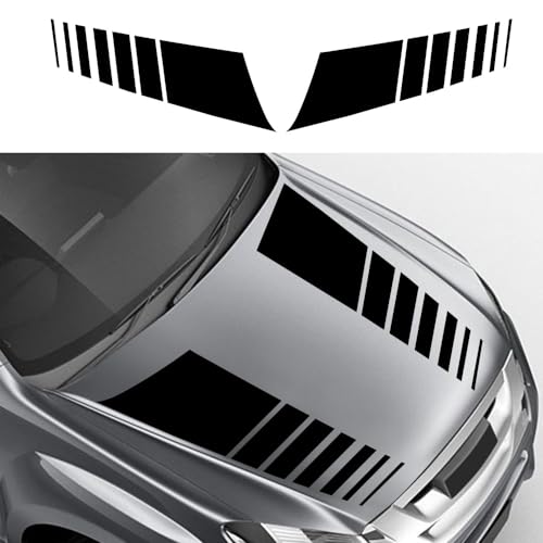 HAIORD Car Decal Racing Stripes Hood Decal Vinyl Decoration Accessories Suitable for Truck Pickup SUV Transporter Off Road Vehicle Waterproof Door Sticker (Style D Black)