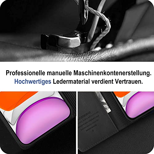 Giyer Handyhülle für iPhone 11 Hülle mit Schutzfolie, Standfunktion Kartenfach Wallet Premium Leder Schutzhülle für iPhone 11 5G 6.1 Zoll… – Ansicht 3