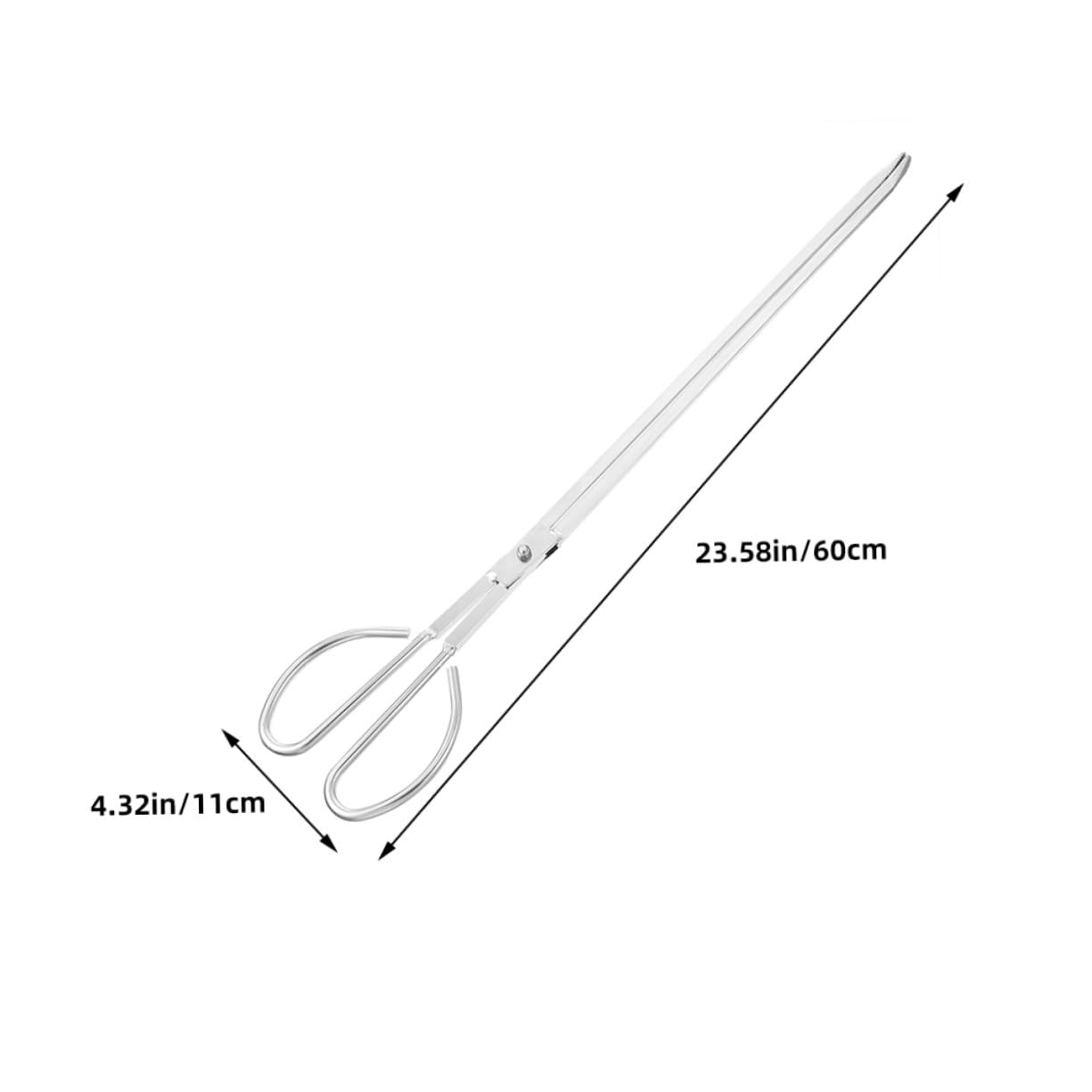 Pinza per Carbonella in Acciaio Inox con Denti Resistente e Versatile per Barbecue Falò e Campeggio per Maneggiare e Rifiuti Allaperto