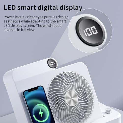 Petit ventilateur de table avec affichage numérique et base inclinée ergonomique - 5