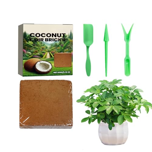 Ladrillos De Fibra De Coco: Fibra De Coco Natural, Sustrato De Plantación Orgánico, Expandible Y Comprimido | Suelo De Jardinería Reutilizable para Trasplante Hidropónico, Jardinería Y Agricultura
