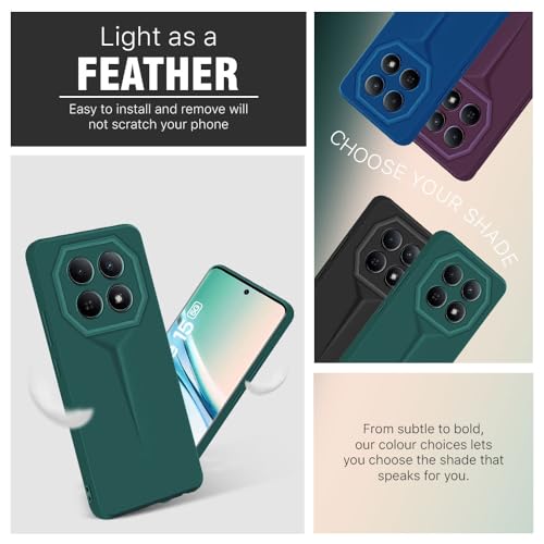 Image of WOW IMAGINE Back Cover for Mi Redmi Note 15 5G 2025 | Poco M8 5G | Blade Series Ultra Thin Case with Lightweight Design | Camera Protection | Soft Matte Silicone Flexible Mobile Case - Green
