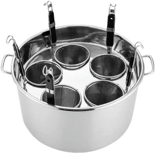 CVNIMV Olla para Pasta de Acero Inoxidable, Juego de Accesorios para cocinar Pasta, vaporera para el hogar, Olla para Caldo, Utensilios de Cocina para Pasta con colador, 3 Agujeros ()