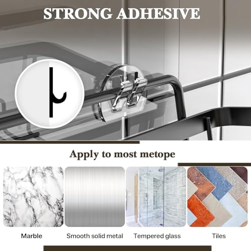 Image of Self Adhesive Bathroom Shelf Combo Pack of 5 | No Drill Rust Proof Metal Bathroom Organizer Set | Wall Mounted Storage Shelves with Soap & Toothbrush Holder | Multipurpose Rack for Bathroom
