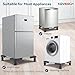 KOVOSCH Mini Fridge Stand Gray, Adjustable Refrigerator Stand with 4 Strong Feet, Washing Machine Pedestal for Small Appliance, 17 Inches to 26 Inches