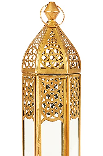 Orientalische Laterne aus Metall & Glas Muluk klar | orientalisches Windlicht | Marokkanische Glaslaterne für innen… – Bild 4
