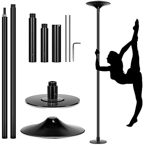 VIVOHOME Portable Spinning Dance Stripping Pole Black Cover
