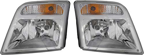 EPIC LIGHTING OE Style Replacement Headlights Assembly Compatible with Ford 2010-2013 Transit Connect [ FO2502296 FO2503296 9T1Z13008C 9T1Z13008D ] Left Driver & Right Passenger Sides Pair