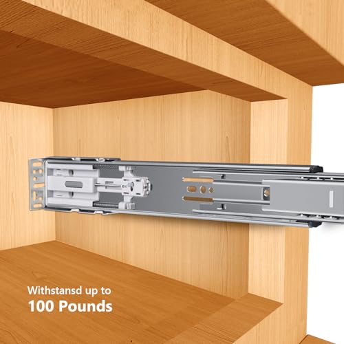 Image of Mounting Brackets for Drawer Slide, Plusmart Drawer Slide Bracket Track Guide Hardware Replacement Parts, Rear /Side Mounting, 6 Pairs