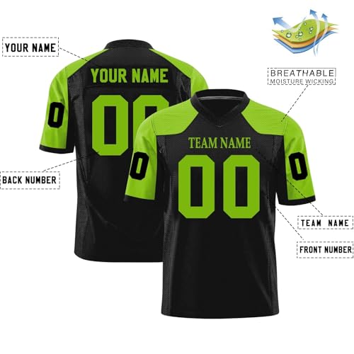 WEOPLKIN Camiseta Futbol Personalizada para Hombre/Mujer/Niño, Personalizar Camisetas con Número de Nombre verde