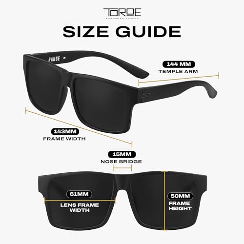 Image of TOROE Super Dark Black Out Polarized Sunglasses Extreme Light Sensitivity Advanced UV Protection C4 Impact Resistant