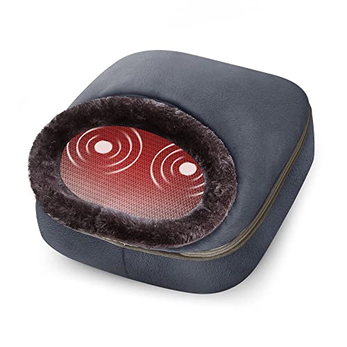 Snailax 3-In-1 Foot Warmer And Vibration Foot Massager & Back Massager With Heat,Fast Heating Pad & 5 Massage Modes, Feet Warmers For Women,Men For Plantar Fasciitis Relief Grey #TOP27
