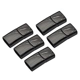 siduytin Juego de 5 cierres magnéticos para hacer tú mismo collares y pulseras, con hebilla y cierre de extremo, Negro, 12 x 6 mm