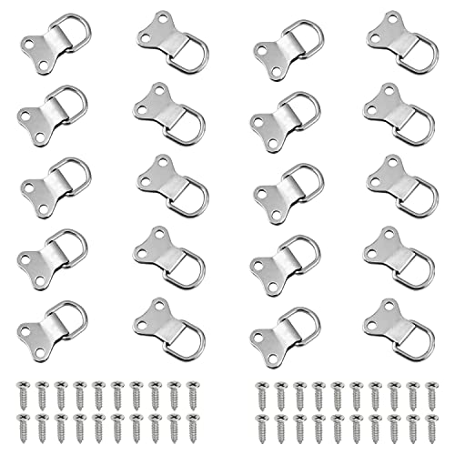 Image of MroMax 100PCS Ring Picture Frame Buckle 1.42 inch x 0.87 inch Silver Tone Assortment Kit for Home Decoration Picture Frames Photo Hanging Solutions