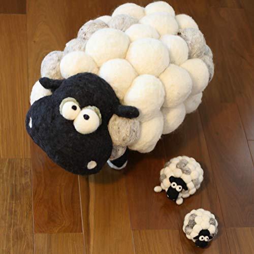 image for Woolbuddy Needle Felting Wool, Natural Handmade Wool Roving, 6 Vibrant