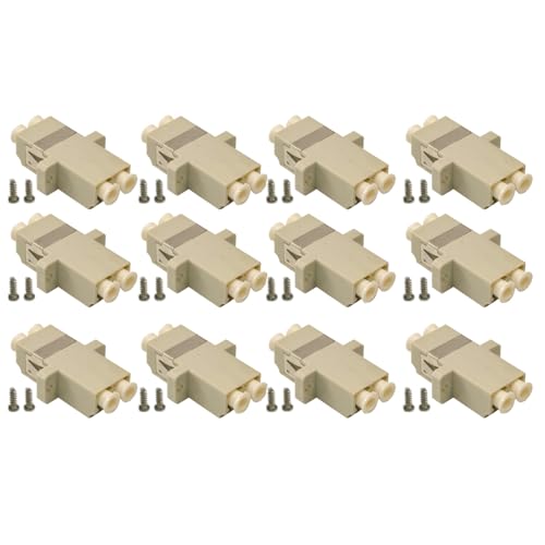 Adaptadores fibra óptica duplex LC beige pack 12