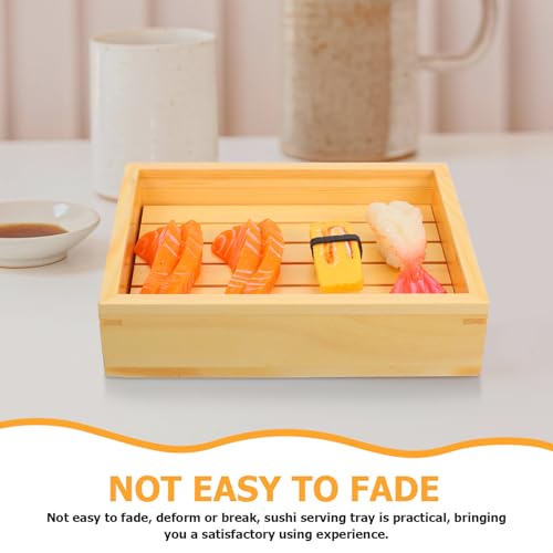 Plato rectangular de madera para sushi 23x18.5 cm miniatura 7