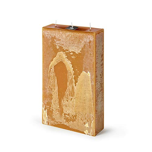 15.75 Chamois Rectangle 3-Wick Pillar Wax Candle