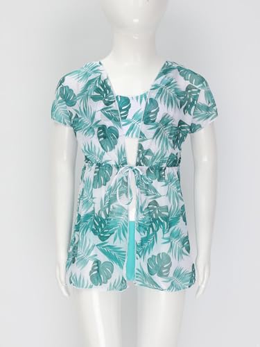 3Pcs Kids Girls Cover Up Dress Beachwear Tankini Set Short Sleeve Swimsuit Bathing Suit2