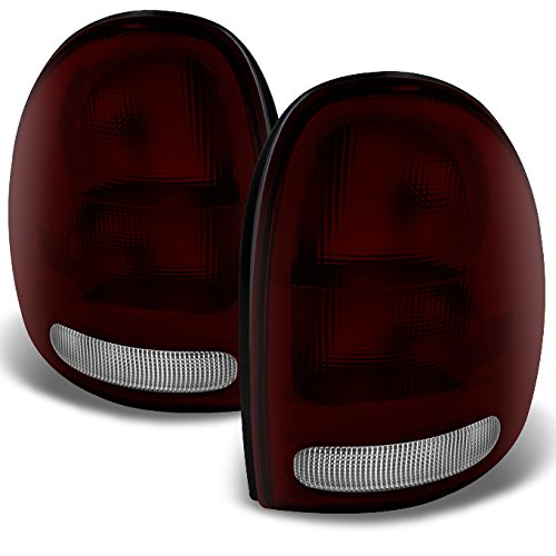 AKKON - For Chrysler Town & Country Dodge Caravan Durango Plymouth Voyager Dark Red Tail Lights Replacement Set