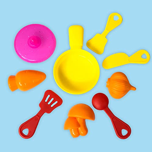 Image of Blossom 11 Pcs Pretend Play Kitchen Set with Food Toys for Kids | Non-Toxic BPA-Free Plastic Cooking Play Set for Girls & Boys | Educational Role Play Game for Toddlers - Kitchen Treat (Multicolor)