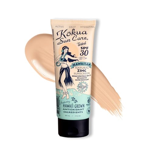 Kokua Sun Care Hawaiian Reef Safe SPF 30 | Zinc Oxide | Tinted Mineral for Face & Body | Sun...
