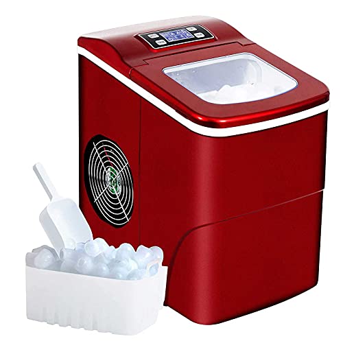 Fabricadora de Hielo Eléctrica Compacta para Encimera, Automática, Produce Cubos de Hielo en 8 Minutos, Tamaño Ajustable y Función de Limpieza Automática