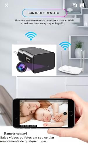 Câmera Espiã Carregador De Celular Discreto Infidelidade Secreta Disfarçada De Carregador IP Wifi 10