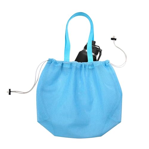 Bolsas de concha para niños,Juguetes de playa Bolsa de playa para niños - Bolsas de playa de malla impermeable con cordón - Bolsas de almacenamiento lavables, bolsa de hombro de malla para sh, Cielo