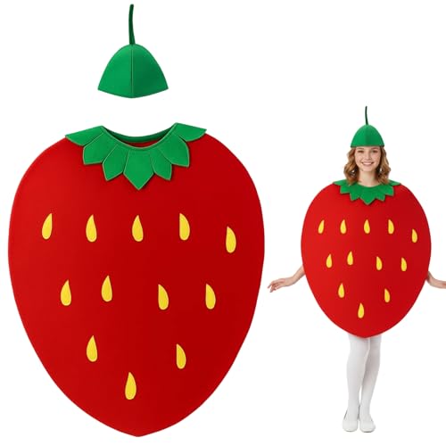 YceLon Erdbeer Obst Kostüm, Karneval Kostüm Damen, Lustige Kostüme,Verkleidung, Karneval für Männer Karneval Party Festival Kostüm Erwachsene...