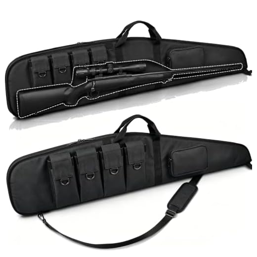 Soft-Rifle-Cases Gun-Cases for Shotguns Long Rifle Bag with Multiple Magazine Holder Pouch,Adjustable Non-Slip Shoulder Strap Storage and Transport 44/48/52 Inches (Black, 52")