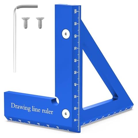 3D Multi Angle Measuring Woodworking Ruler - Premium Aluminum Alloy 45/90 Degree Square Protractor, Drawing Line Ruler, Miter Triangle Ruler Wood Working Tools Accessories Cover
