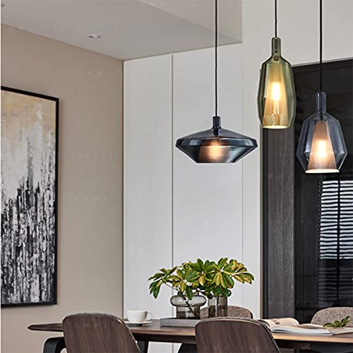 Lampe suspendue bleue en verre électrolytique design moderne - 3