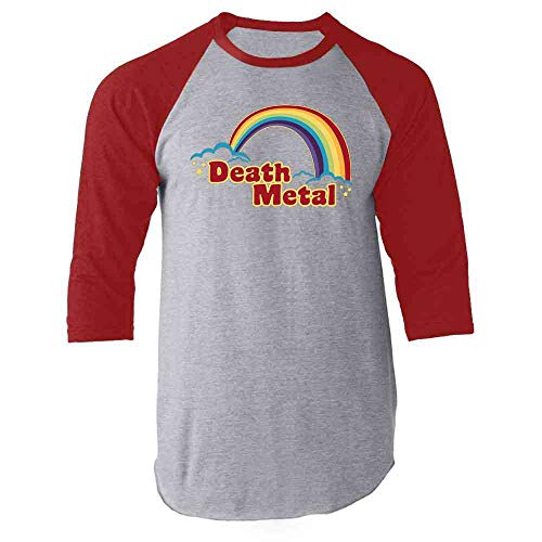 Pop Threads Death Metal Retro Rainbow 70s 80s Sarcastic Graphic Tee T-Shirt for Men