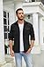 COOFANDY Men's Button Down Waffle Shirt Jacket Casual Long Sleeve Shacket Lightweight Overshirts with Flap Pockets