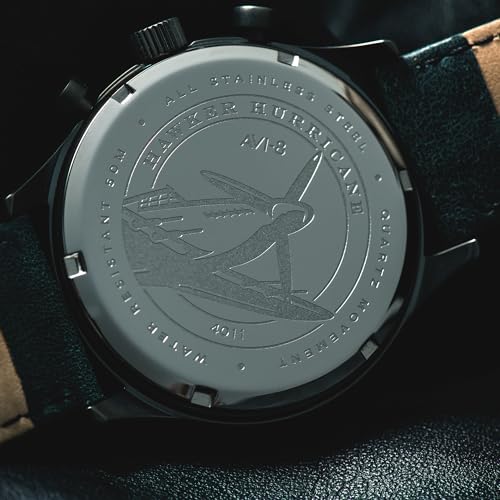 AVI-8 Men's 42mm Hawker Hurricane Classic Chronograph Watch with Leather Strap AV-4011
