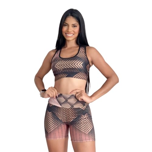 Conjunto Fitness 2 Pçs. Roupa Academia, Short + Top, Transparênci...