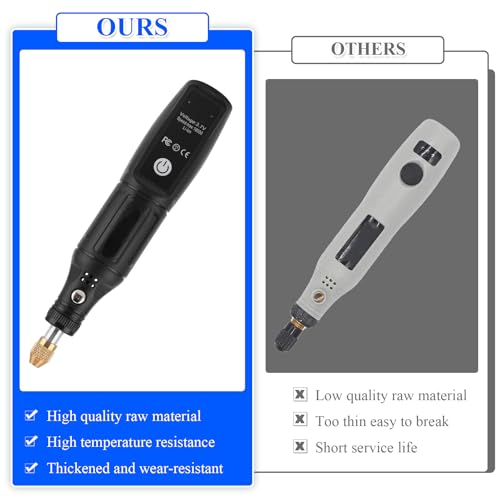 Mini Cordless Rotary Tool Set, 42Pcs Accessories, 3.7V 3000rpm Rotary Tool Kit USB Rechargeable with LED Light, Mini Electric Grinder for DIY Engraving, Grinding, Polishing 3 Mini Cordless Rotary Tool Set, 42Pcs Accessories, 3.7V 3000rpm Rotary Tool Kit USB Rechargeable with LED Light, Mini Electric Grinder for DIY Engraving, Grinding, Polishing - Image 3