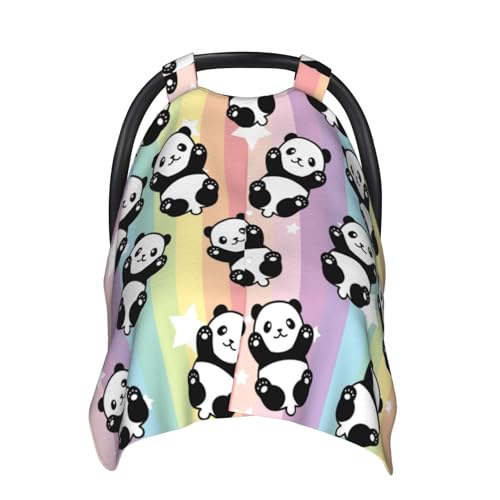 Image of Panda Baby Car Seat Canopy Cover 39x27.5 Inches Multi Use Nursing Cover for Newborn Car Seat Canopy Mom Nursing Breastfeeding Covers Newborn Shower Gifts