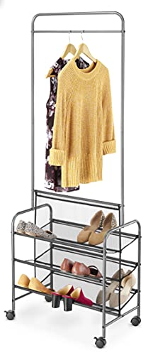Whitmor Double Sided Rolling Garment Rack, Gray #TOP1
